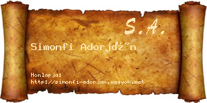 Simonfi Adorján névjegykártya
